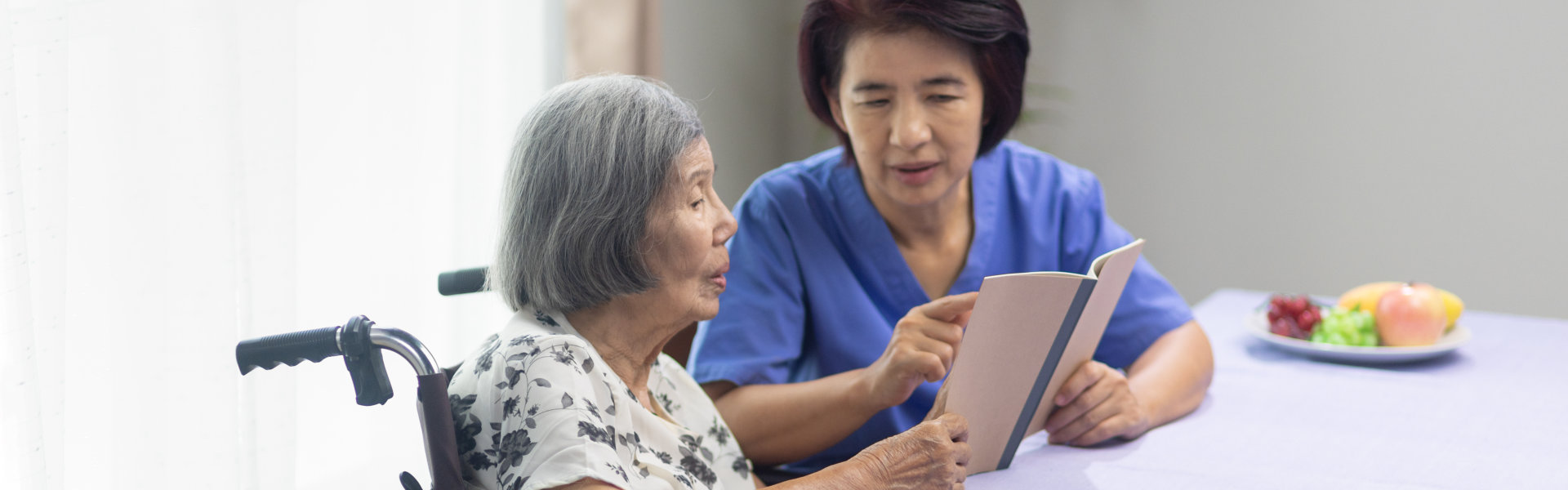 caretaker with senior woman